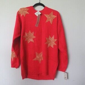 Outlander Women's Orange Star Sweater Size M